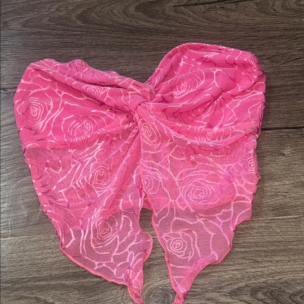 Pink Rose Lace Scarf